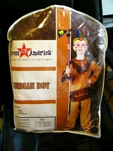 New! Native American Costume Indian Warrior Costume for Boys By Dress Up America - Picture 1 of 3