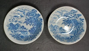 Wedgwood Enoch Countryside Dessert Berry Bowls Lot of 2 Blue & White China - Picture 1 of 9