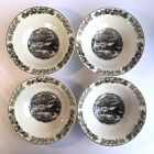Set Of 4 Adams English Ironstone - Winter Scenes - 6 3/8-inch Rimmed Cereal Bowl