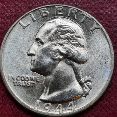 1944 D Washington Quarter 25c Silver BU UNC Uncirculated Denver #95093 - Image 1 of 2