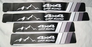 Pack de 4 calcomanías todoterreno 4x4 pegatinas negras con estilo fibra de carbono gris y blanco - Imagen 1 de 6