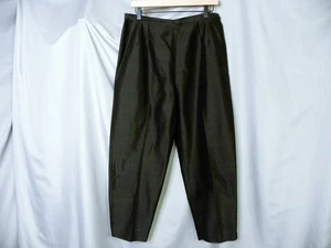 Talbots 100% Pure Silk Black Pant Petites Womens Sz 14 Lined Side Zip 32x26 NWOT - Picture 1 of 8