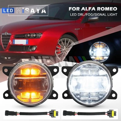 Светодиодный противотуманный фонарь + желтые/белые дневные ходовые огни для Alfa Romeo Giulia Stelvio 159 156 Spider Brera - Изображение 1 из 4