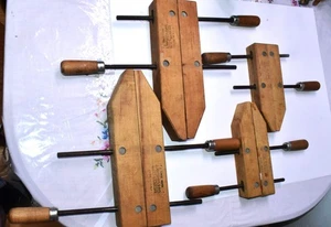 Lot Of 4 Jorgensen Wood Clamps 10" & 14" - Picture 1 of 6