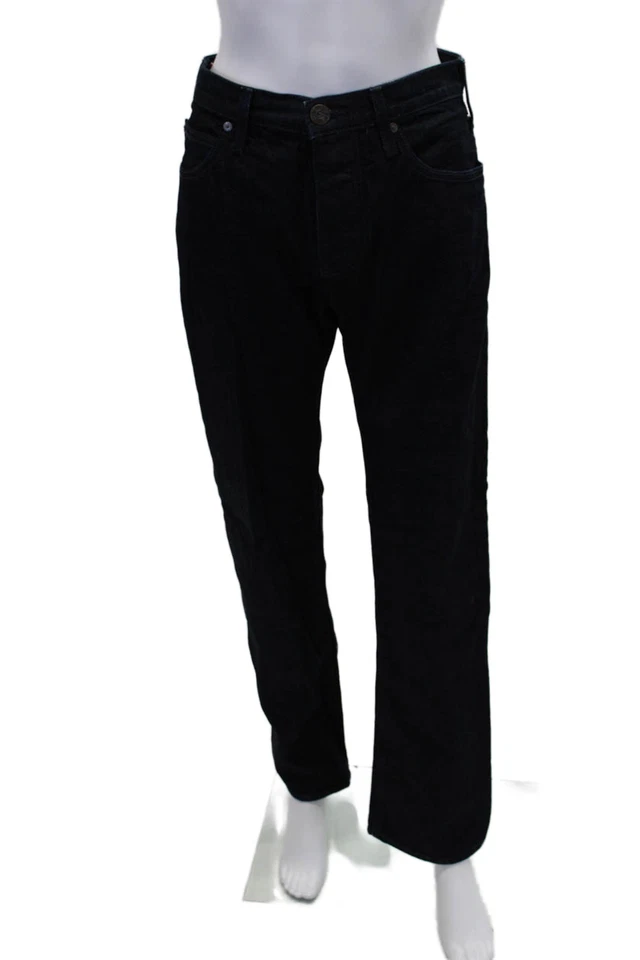 Pantalones de mezclilla Armani para mujer con cremallera tiro alto lavado oscuro pierna recta azul 31 Foto 1 de 4