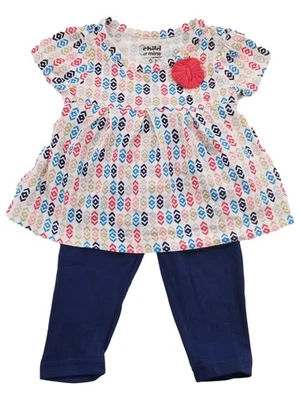 Conjunto Top y Legging Carters Infantil Niñas Manga Corta Azul Geométrico 0-3 Meses Foto 1 de 3