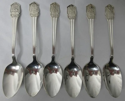 老式批量6纯银安大略省4-H俱乐部家庭制作俱乐部纪念品勺子华莱士 — 第 1/4 张图片