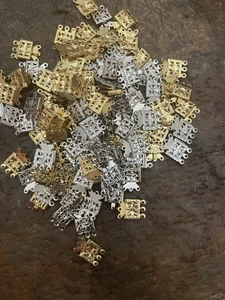 (98) Vintage Box Filigree 3-Strand Silver & Gold Necklace Clasps - Picture 1 of 1