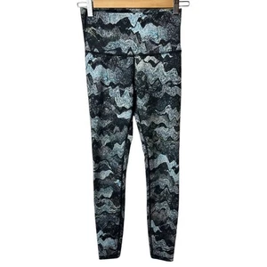 Ivivva Black Blue Geo Print Leggings Girls Size 12 - Picture 1 of 4
