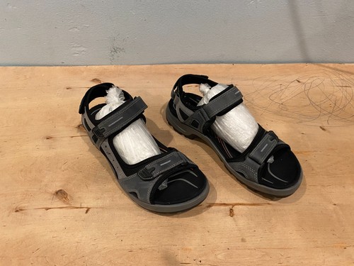 Sandalo sportivo Ecco Yucatan nuovo senza etichette pelle nera blu pietra taglia 46 12 12 5