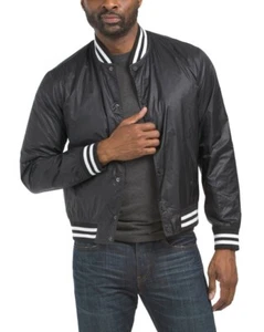 THEORY Varsity Jacket Mens S, M, L Blue Nylon Snap Up Lightweight Bomber $395 - Picture 1 of 2