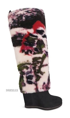 UGG x Claire Tabouret Fluff Stout Fur Wedge Boots Womens Size 9 *NEW* - Image 1 of 4