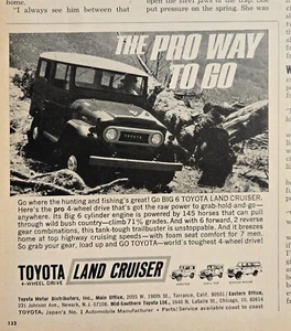 1968 VTG PRINT AD - TOYOTA LAND CRUISER  RUGGED TERRAIN WORLD'S TOUGHEST - Picture 1 of 1