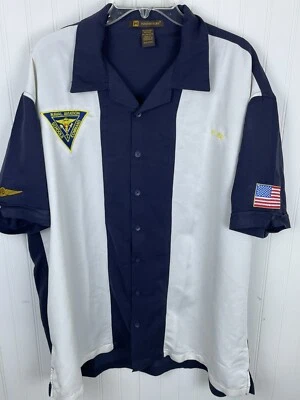 HARRITON HAWIIAN/BOWLING SHIRT  2XL/2TG US Naval Aviation Patches - Image 1 of 4