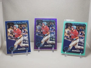 2024 Topps Series 1 Jake Burger Three Card Rainbow Set #125 Marlins - Picture 1 of 1