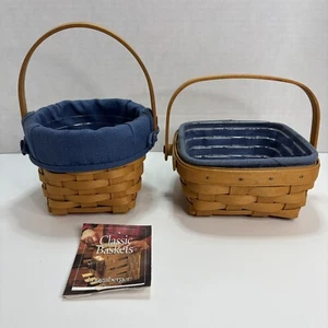 Longaberger Basket Set Small Berry & Measuring with Cornflower & Protector Liner - Picture 1 of 24