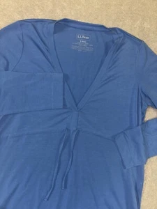 Vestido ll Bean Azul Cuello en V Cordón Bolsillos Dobladillo Dividido Usado en Excelente Condición - Imagen 1 de 9