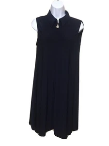 Anne Klein NAVY Dress AK LOGO Sleeveless Career SZ 8 NEW $99 - Picture 1 of 9