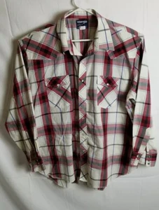 Camisa occidental Wrangler Pearl Snap sastrería de una sola aguja X colas largas. Talla 19-36 - Imagen 1 de 7