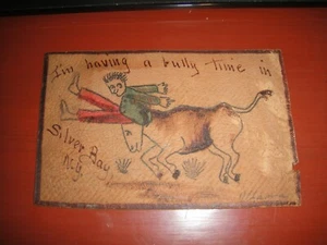 1905 Postcard LEATHER - I'm Having A Bully Time in Silver Bay, NY - Bild 1 von 4