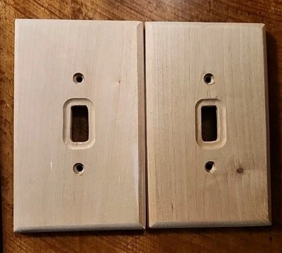 Lote de 2 cubiertas de placa de interruptor de madera placa de pared de abedul sin terminar  Foto 1 de 2