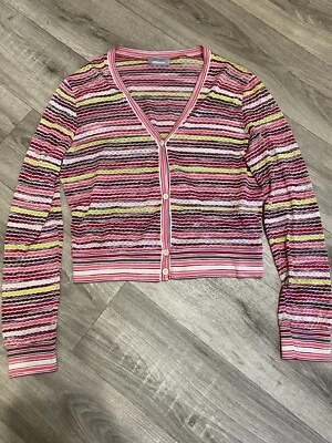Cárdigan recortado Missoni Sport Chevron multicolor con botones talla 48 Foto 1 de 4
