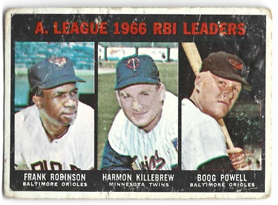 1967 Topps #241 AL RBI Leaders Frank Robinson Harmon Killebrew - relleno Foto 1 de 2