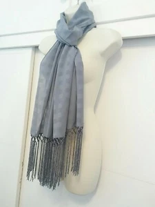 Womens All Season Light Long Fringed Plaids Gray Neck Scarf Shawl Head cover new - Picture 1 of 5