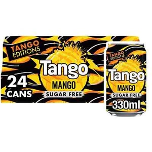 Tango Mango Sugar Free 330ml x24 Bold Tropical Flavour No Sugar Fizzy Drink - Picture 1 of 5