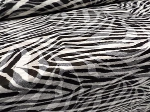 Lady K Lightweight Single Jersey Fabric, Per Metre - Stylised Zebra Print - Picture 1 of 3