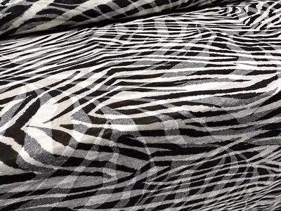 Lady K Lightweight Single Jersey Fabric, Per Metre - Stylised Zebra Print - Image 1 of 3
