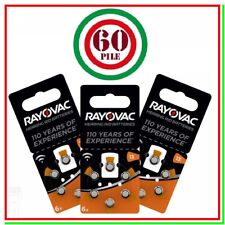 60 batterie per apparecchi acustici RAYOVAC 13 pile protesi impianto uditivo