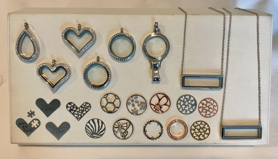 Origami Owl Heart, Bar, Teardrop, Round, Lanyard Lockets and Plates! New! - Image 1 of 1