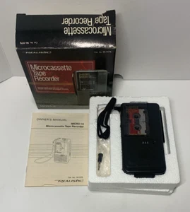 Vintage Realistic Micro-14 14-1175 Microcassette Recorder w/ Box & Manual Tested - Picture 1 of 5