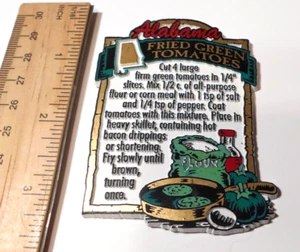 Alabama Fried Green Tomatoes Recipe Tourist Fridge Magnet Vintage - Picture 1 of 5