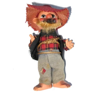 Dirty Barefoot Bearded Man MADE IN JAPAN Tramp Farmer Hobo Vintage Toy Figure - Picture 1 of 10