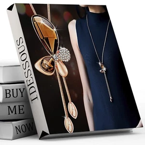 Damen Anhänger Gold Zirkon Halskette Schmuck Collier Gold Schmetterling Kette - Bild 1 von 6