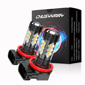 H11 H8 H9 H16 LED Fog Light Bulb Dual Color 3K Yellow - Picture 1 of 12