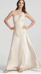 New Sue Wong Gown - Size 4 - Beige  - Picture 1 of 6
