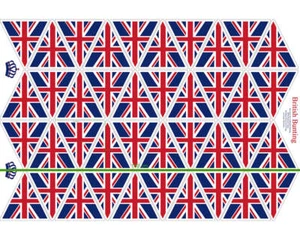 UK flag bunting Union Jacks. Cotton Fabric Panel. 1m x1.5m, 40 flags - Picture 1 of 4