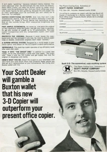 1969 Vintage Print Ad Scott Paper Company 3D Copier Dealer Gamble Buxton Wallet - Picture 1 of 2
