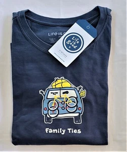 Life Is Good SS Shirt Vintage Crusher Tee FAMILY TIES Rocket Van Chest49 Mens L - Picture 1 of 6