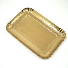 Vassoi Pasticceria in Cartone Dorati Per Alimenti cm 28x20 - 6 pezzi
