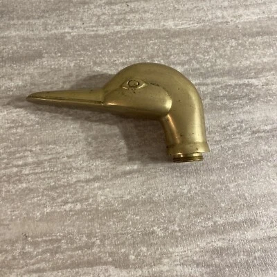 Mango de cabeza de pato de latón vintage roscado para bastón Foto 1 de 3