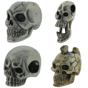 Paracord/Leather Beads in .925 Sterling Silver by GD Skulls - Picture 1 of 20