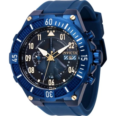 Invicta Reloj Hombre Aviador Cuarzo Cronógrafo Esfera Azul Correa Silicona 39893 Foto 1 de 2