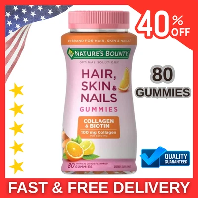 Optimal Solutions Hair, Skin & Nails with Biotin and Collagen, Citrus-Flavored - Image 1 of 4