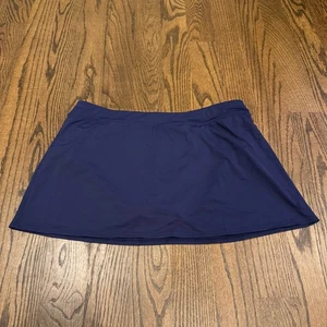 Lands End Womens Solid Navy Blue Swim Skirt Attached Brief Suit Bottom Size 16P - Picture 1 of 6