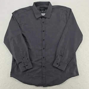 Calabrum London Dress Shirt Mens Regular Fit XXL 18-18.5 Black Micro Dot Pattern - Picture 1 of 10