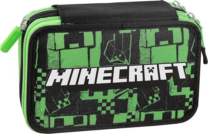 Astuccio 3 zip PANINI "Minecraft" - NUOVO